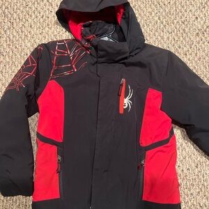 Spyder Kids Black and Red Puffer Jacket